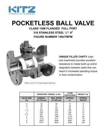 Pocketless Ball Valve Class 150 Flanged Full Port - Associated Valve
