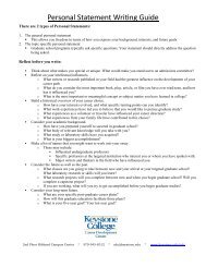 Personal Statement Writing Guide - Keystone College