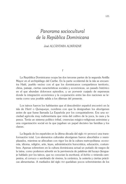 Panorama sociocultural de la RepÃºblica Dominicana