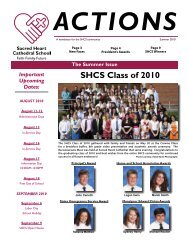 2010 Summer ACTIONS Newsletter - Sacred Heart Cathedral School