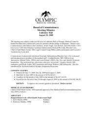 Board of Commissioners Meeting Minutes - Olympic Medical Center