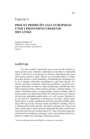 Proces pridruÅ¾ivanja Europskoj uniji i prostorno ureÄenje Hrvatske