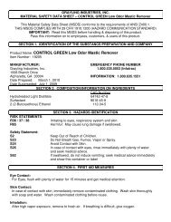 MSDS - Control GREEN Mastic Remover - Grayling Industries