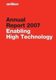 Annual Report 2007 Enabling High Technology - Oerlikon