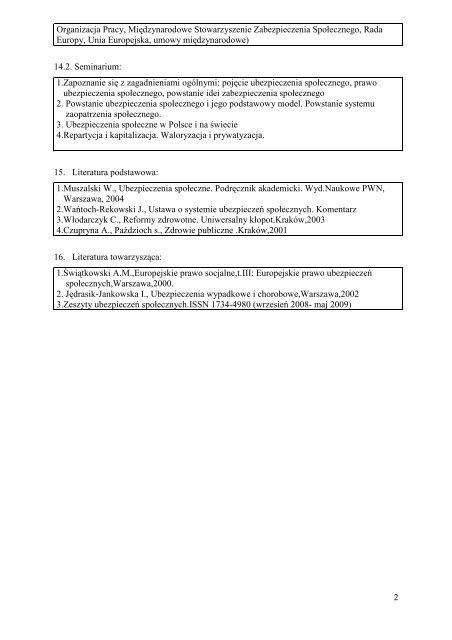 1 Opis przedmiotu 1. Nazwa przedmiotu: Podstawy ... - PWSZ w Nysie