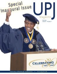 UPJ Magazine - Pitt-Johnstown Home Page - University of Pittsburgh