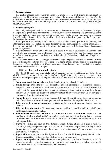 Étude de l'état des lieux de la partie nord du lac Tanganyika dans le ...