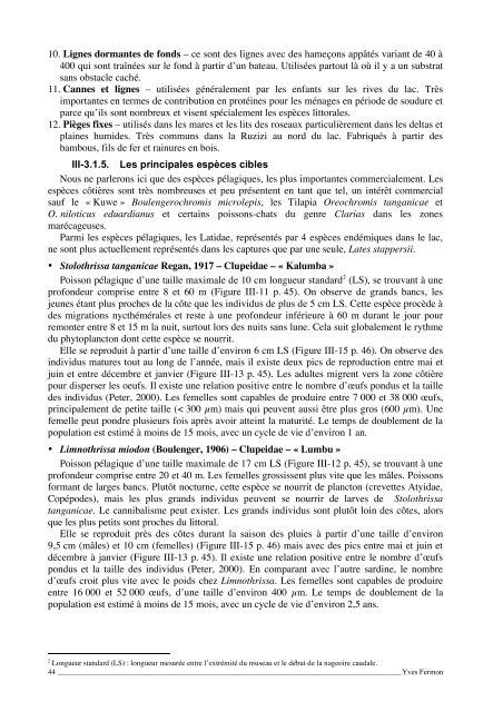 Étude de l'état des lieux de la partie nord du lac Tanganyika dans le ...