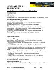Infoblatt Übungsfahrten - Fahrschule Bergmann