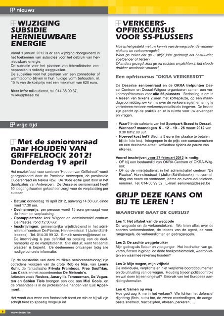 De Desselaar van januari 2012 - Gemeente Dessel