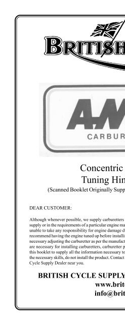 Concentric Carb Tuning & Hints - Knucklebuster
