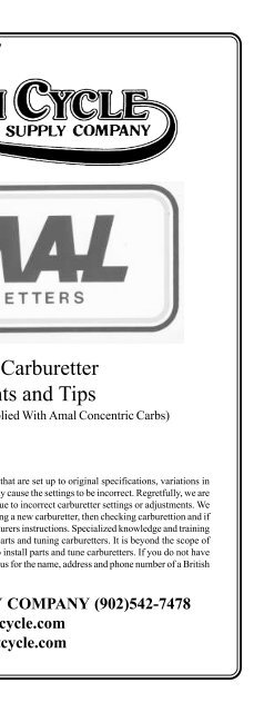 Concentric Carb Tuning & Hints - Knucklebuster