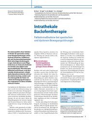 Intrathekale Baclofentherapie - Palliativmaßnahme bei ... - Auf der Bult