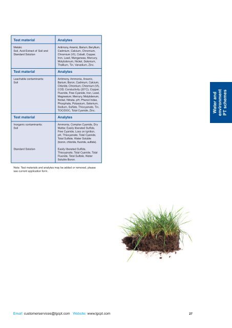 Proficiency testing catalogue - LGC Standards