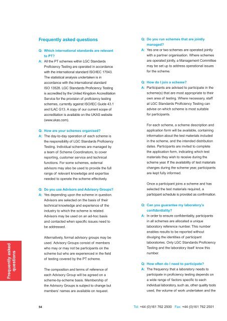 Proficiency testing catalogue - LGC Standards