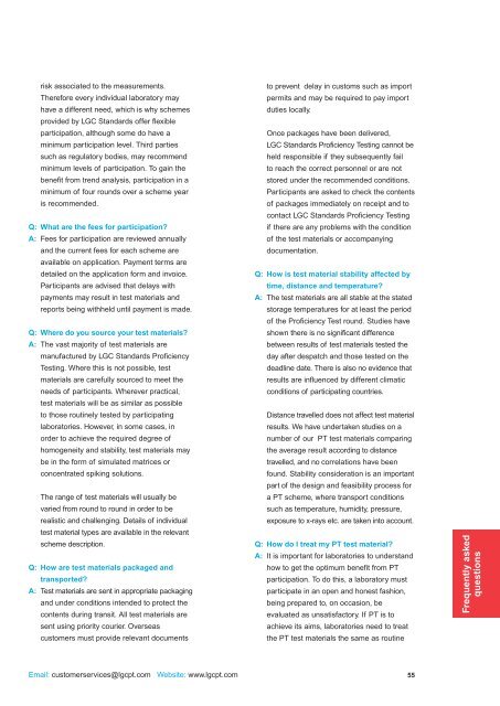 Proficiency testing catalogue - LGC Standards