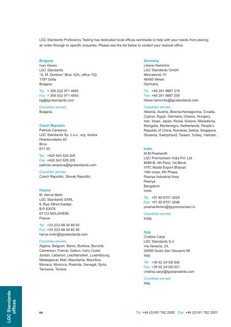 Proficiency testing catalogue - LGC Standards