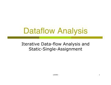 Dataflow Analysis (Ch9)