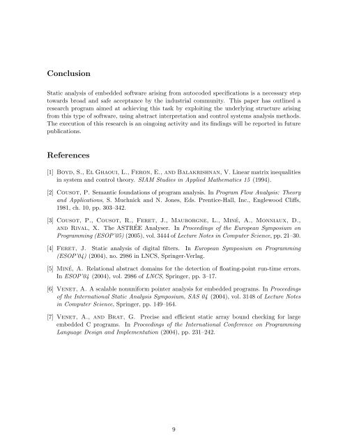 Static Stability Analysis of Embedded, Autocoded Software