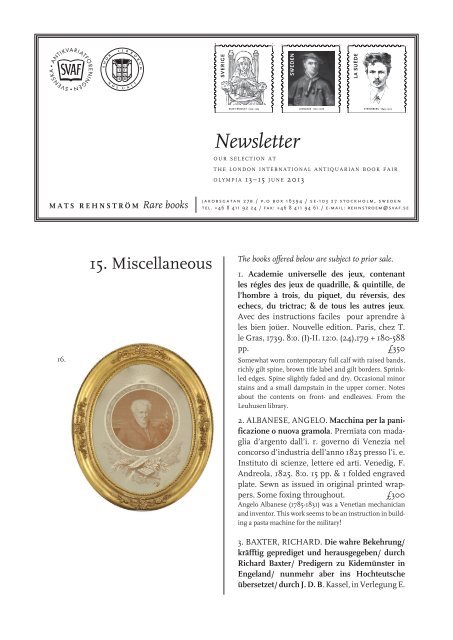 Newsletter 15 Miscellaneous