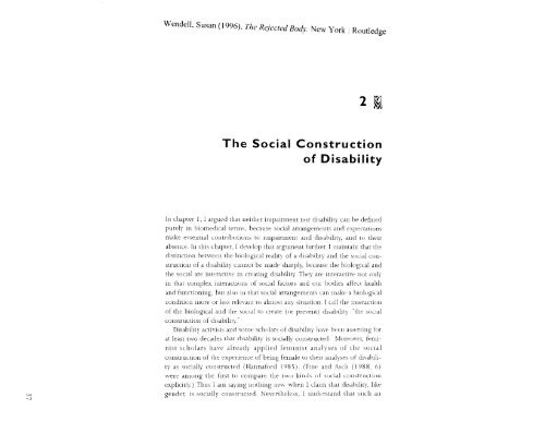 The Social Construction of Disability - Moodle