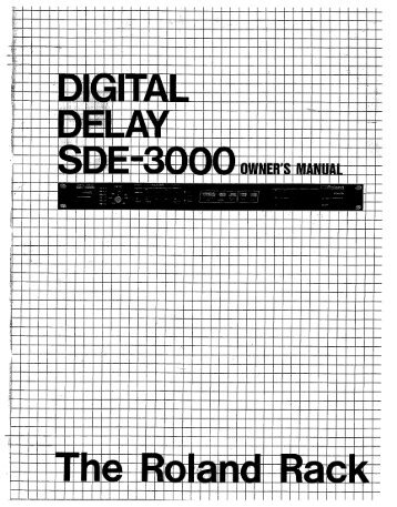 Roland SDE-3000 Manual