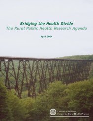 Bridging the Health Divide The Rural Public Health Research Agenda