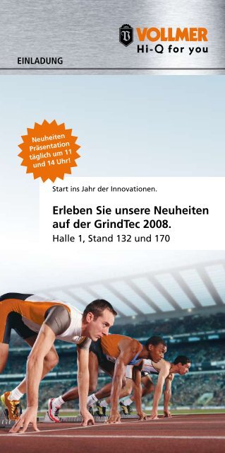 Erleben Sie unsere Neuheiten auf der GrindTec 2008.