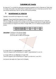 THEOREME DE THALES I) Agrandissement et rÃ©duction