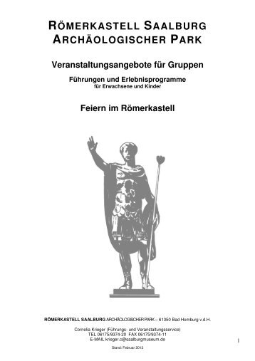 Das Gesamtangebot â ausfÃ¼hrlich (PDF) - RÃ¶merkastell Saalburg