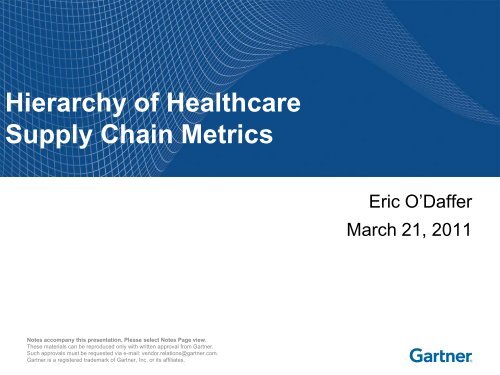 Hierarchy of Healthcare Supply Chain Metrics - IDN Summit and Expo