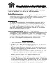 UFT Incident Reporting Fact Sheet - United Federation of Teachers