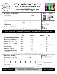 AFCEA Lead Retrieval Order Form - AFCEA Belvoir