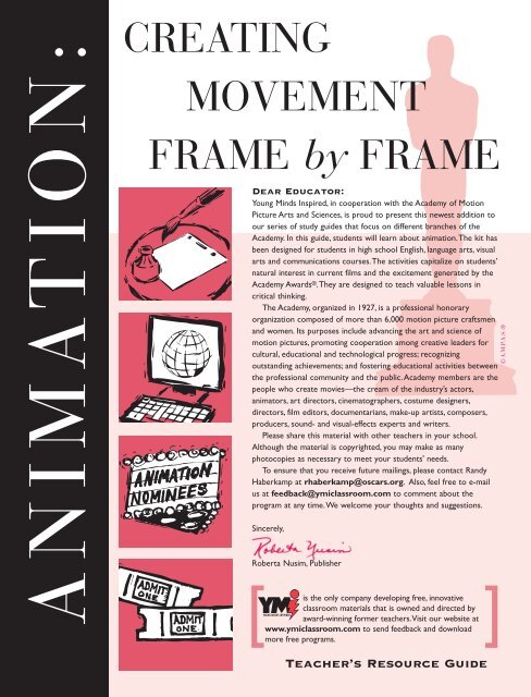 CREATING MOVEMENT FRAME by FRAME - Academy of Motion ... CREATING MOVEMENT FRAME by FRAME - Academy of Motion ...