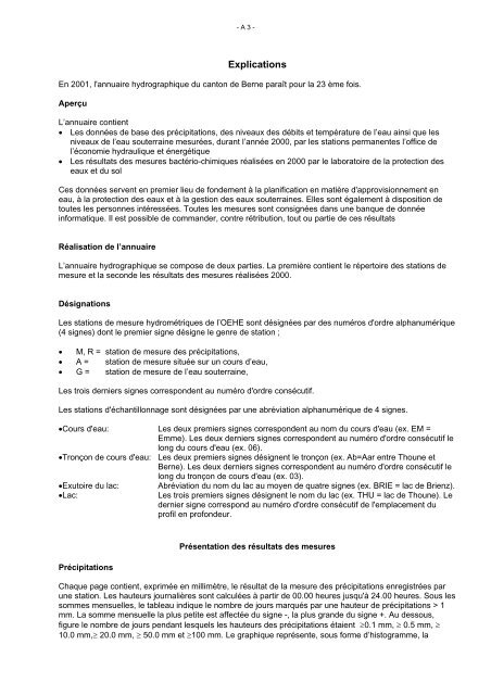 Annuaire hydrographique du canton de Berne - Bau-, Verkehrs ...