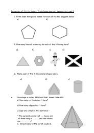 Properties of 2D/3D Shapes, Transformations and Symmetry – Level ...