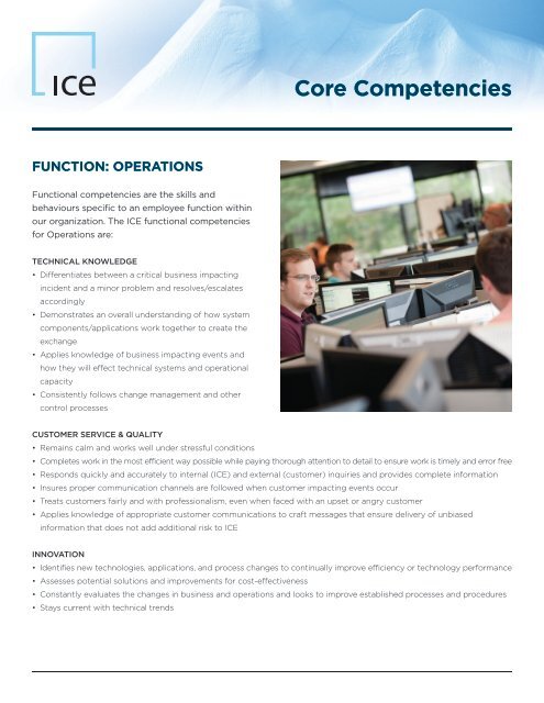 Our Core Competencies - ICE