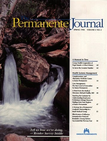 Insides Spring - The Permanente Journal
