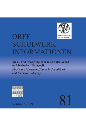 ORFF SCHULWERK INFORMATIONEN - Orff Schulwerk Forum Salzburg