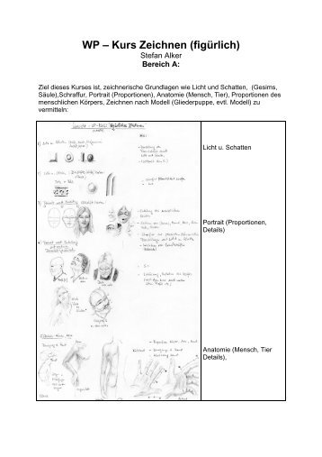 WP â Kurs Zeichnen (figÃ¼rlich) - OSZ Farbtechnik und Raumgestaltung