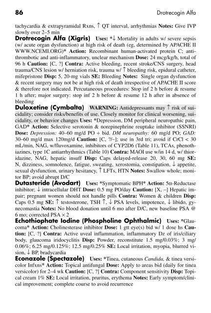 Clinician's Pocket Drug Reference 2008