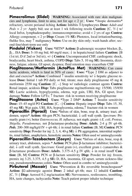 Clinician's Pocket Drug Reference 2008