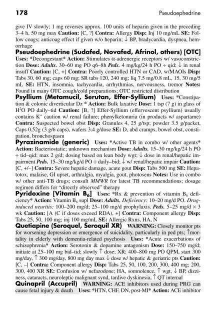 Clinician's Pocket Drug Reference 2008