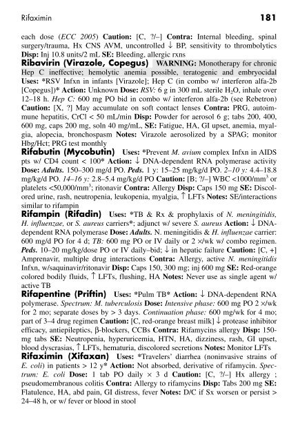 Clinician's Pocket Drug Reference 2008