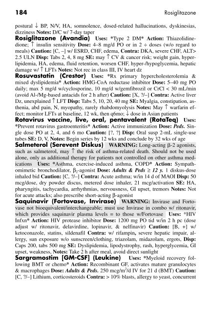 Clinician's Pocket Drug Reference 2008