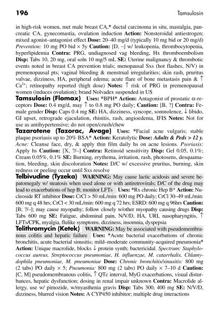 Clinician's Pocket Drug Reference 2008