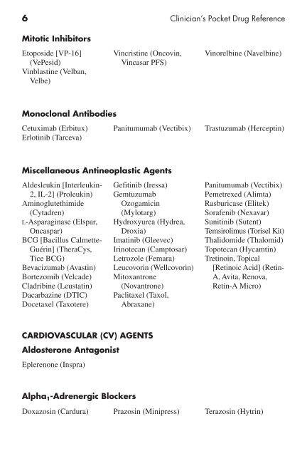 Clinician's Pocket Drug Reference 2008