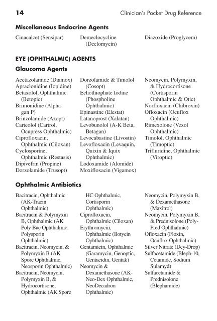 Clinician's Pocket Drug Reference 2008