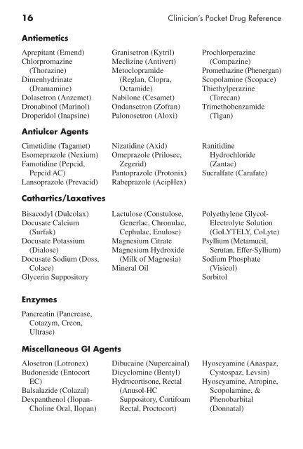 Clinician's Pocket Drug Reference 2008