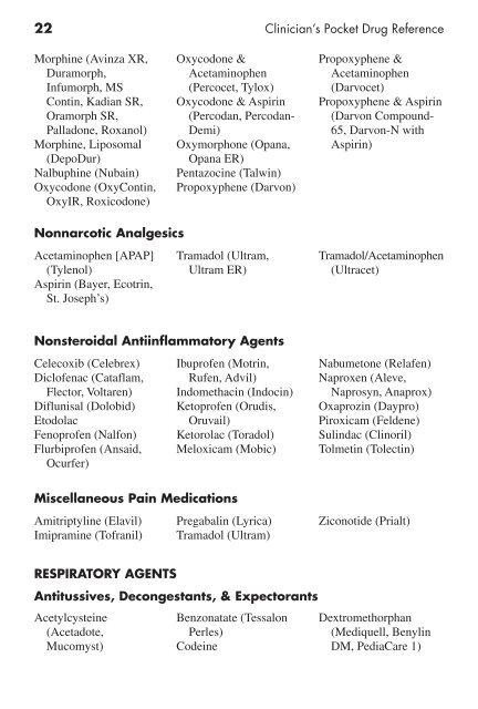 Clinician's Pocket Drug Reference 2008